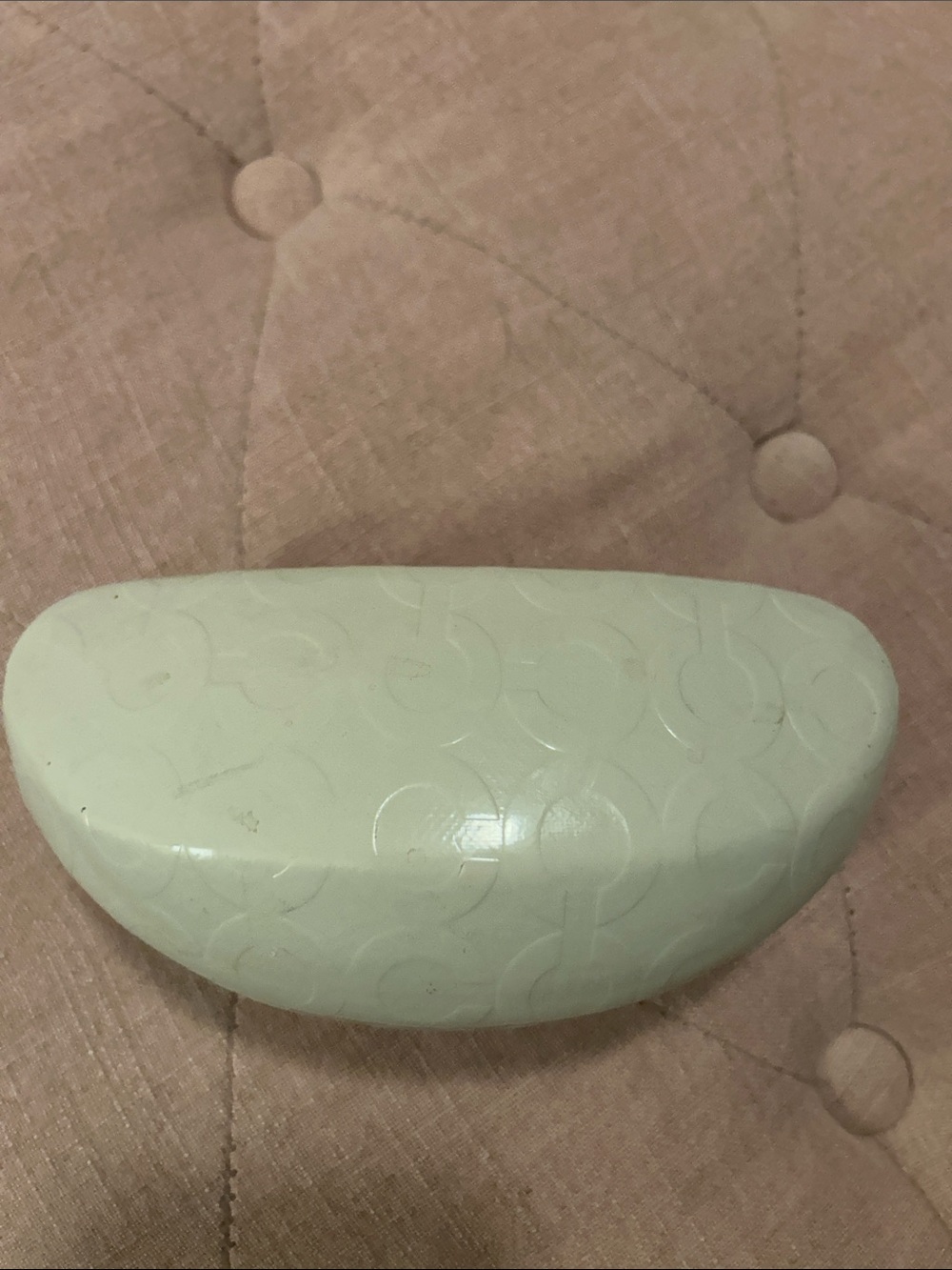 Coach white Embossed Eyeglass Case with new Coach cleansing cloth